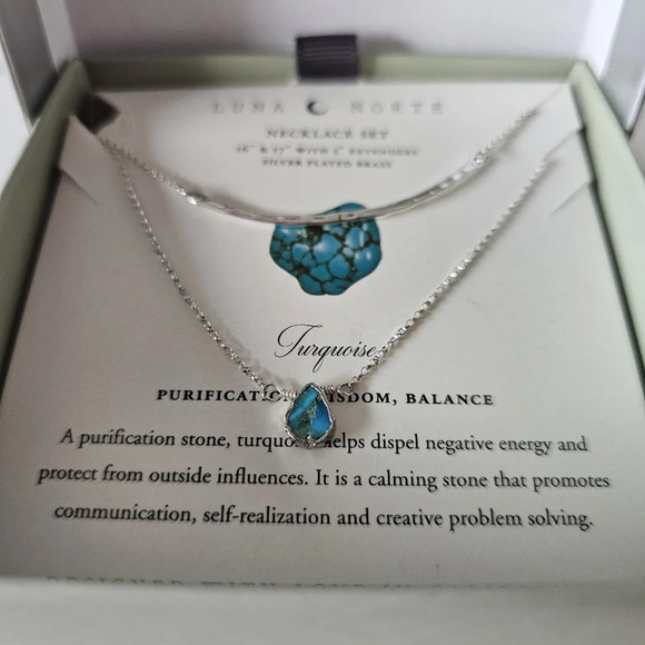 Luna Norte Turquoise Necklace Set 16” & 17” with 2” Extenders - New in Box - Picture 3 of 6